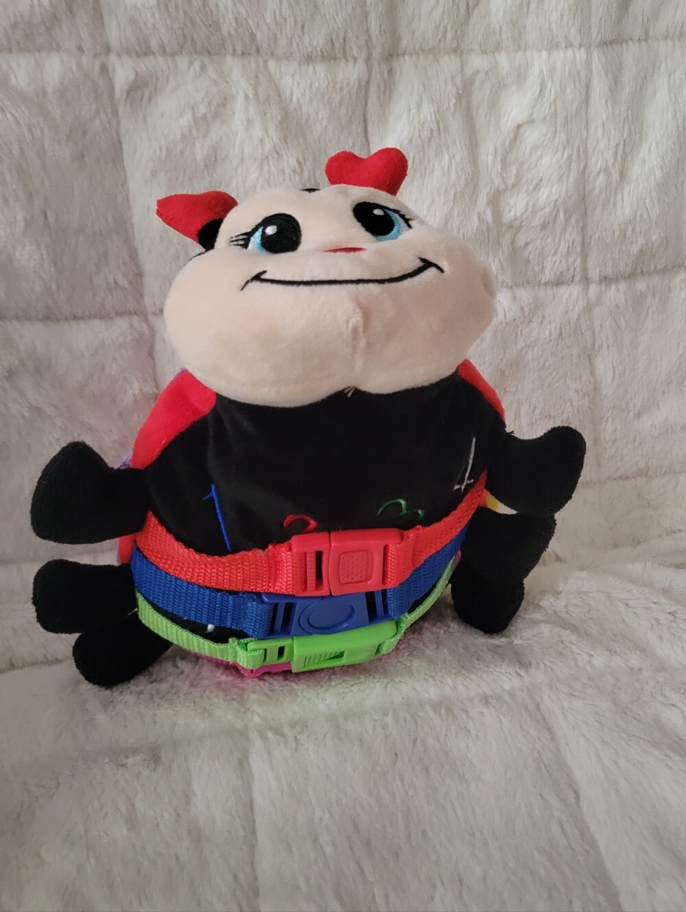 Becly Ladybug Stuffed Animal Buckles And Zipper  Toy - Red, Black Multicor